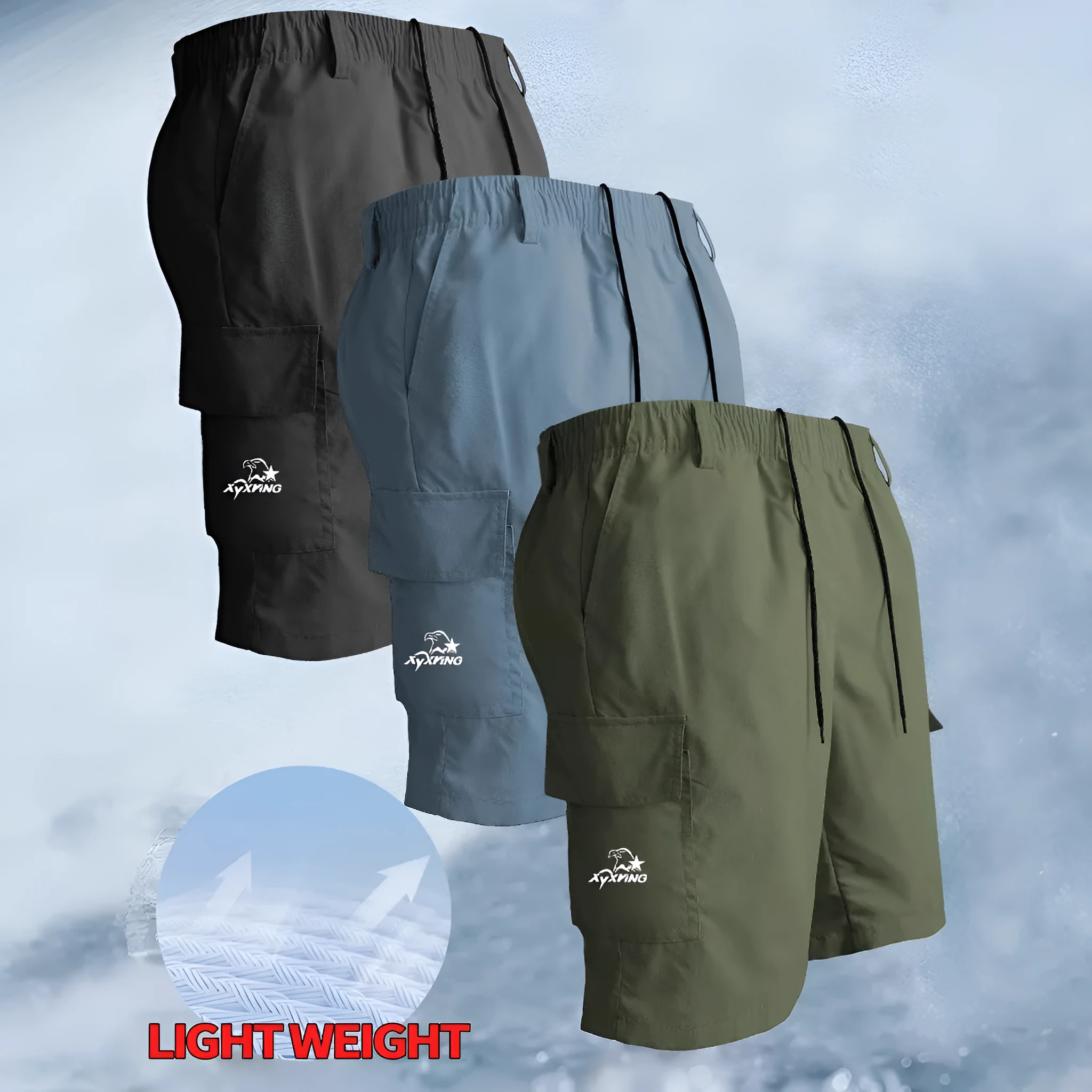 Loose straight casual American style sports shorts in multiple colours with micro elasticity polyester fabric