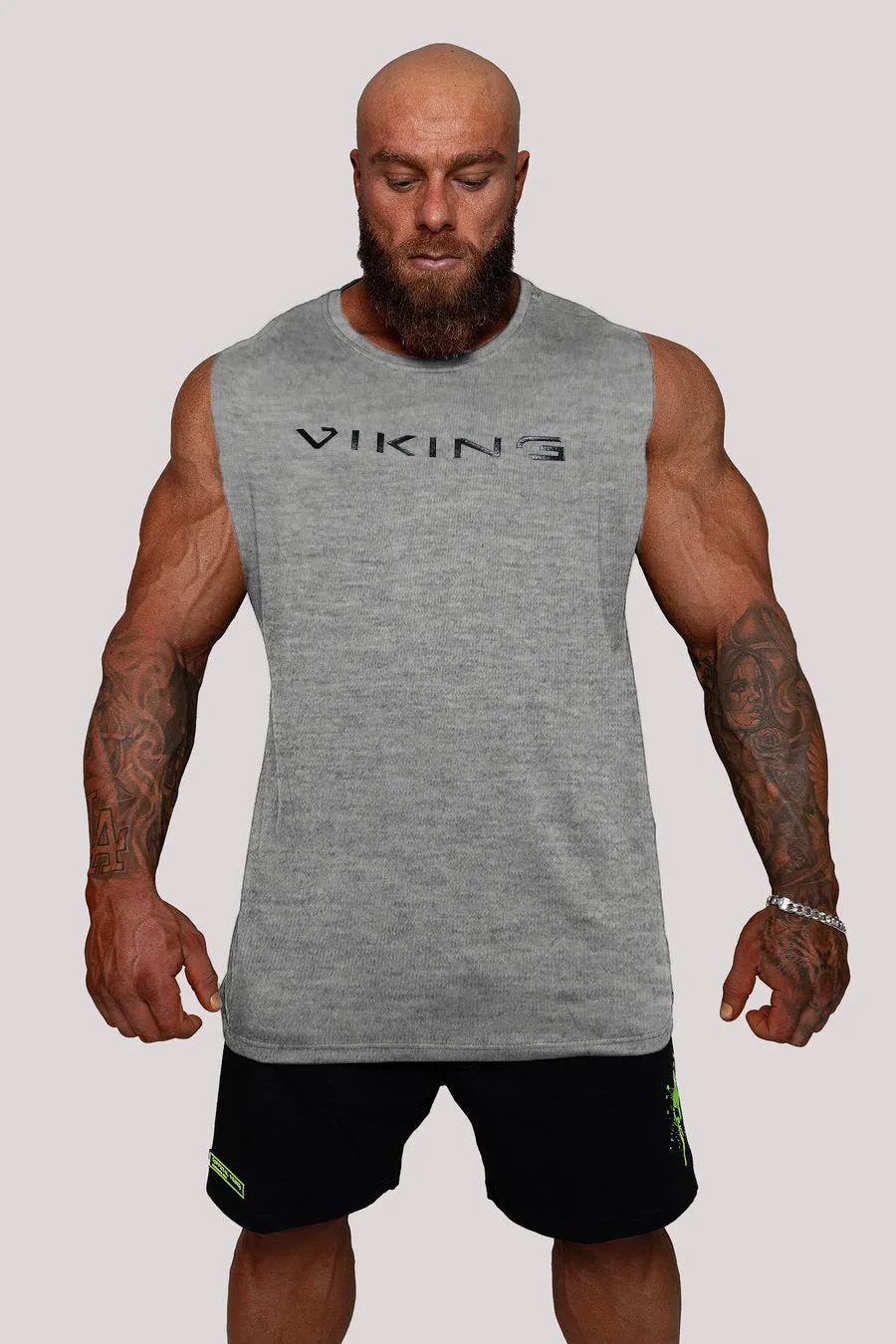 Men's sleeveless muscle fitness vest in black, loose round neck, no hood, Asian sizing M to XXXL