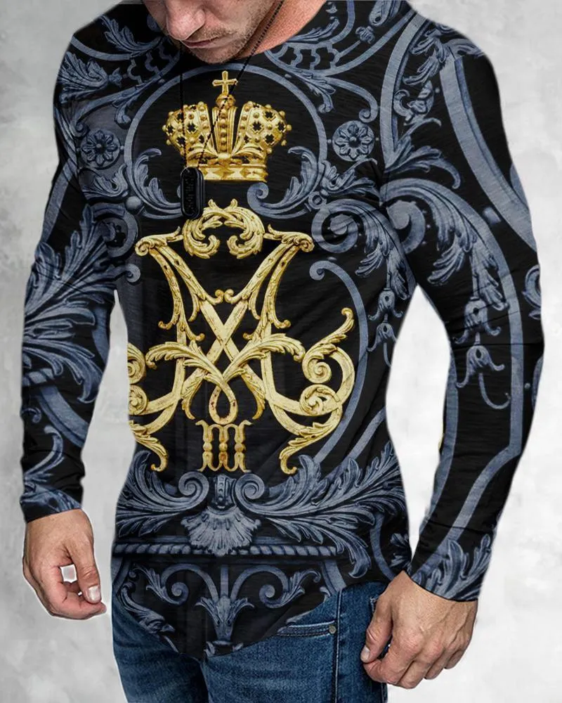 Men's 3D print graphic crew neck T-shirt in slim fit, polyester, cartoon pattern, size S to 6XL