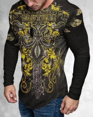 Men's 3D print graphic crew neck T-shirt in slim fit, polyester, cartoon pattern, size S to 6XL