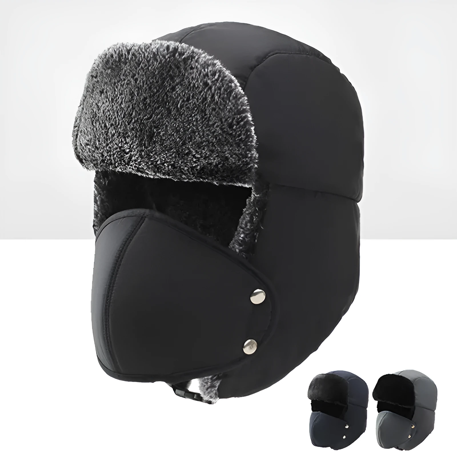 Winter Lei Feng hat in cotton with dome shape no brim available in grey black navy blue and coffee colours