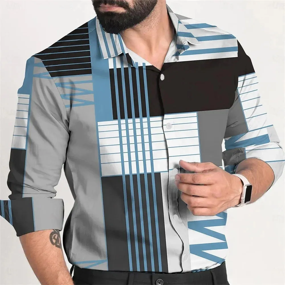 Men's single breasted loose fit polyester shirt in multiple colours with button front, size XS to 4XL, Asian sizing