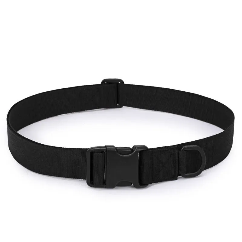 Canvas tactical belt 130x5 cm with plastic rectangular buckle in army green colour for outdoor casual wear