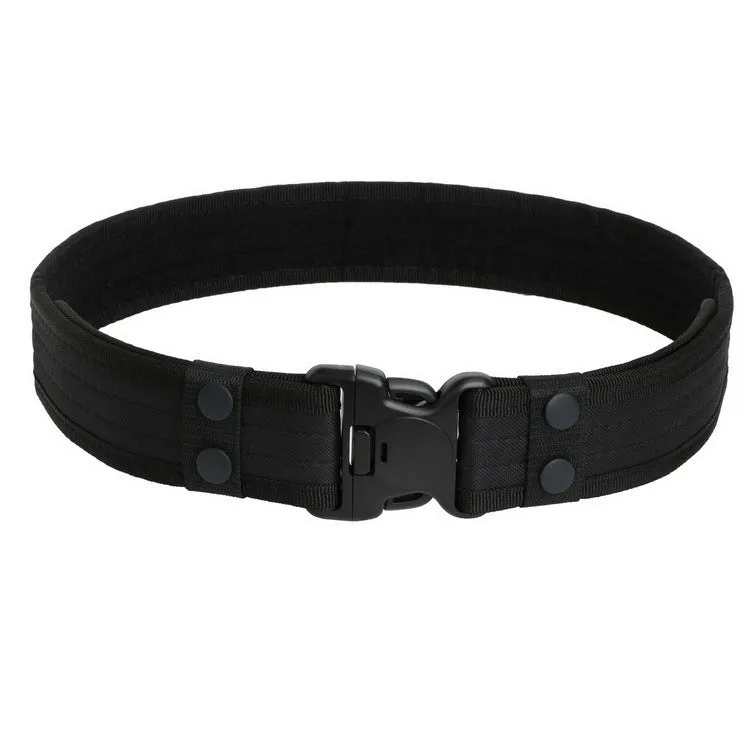 Canvas tactical belt 130x5 cm with plastic rectangular buckle in army green colour for outdoor casual wear