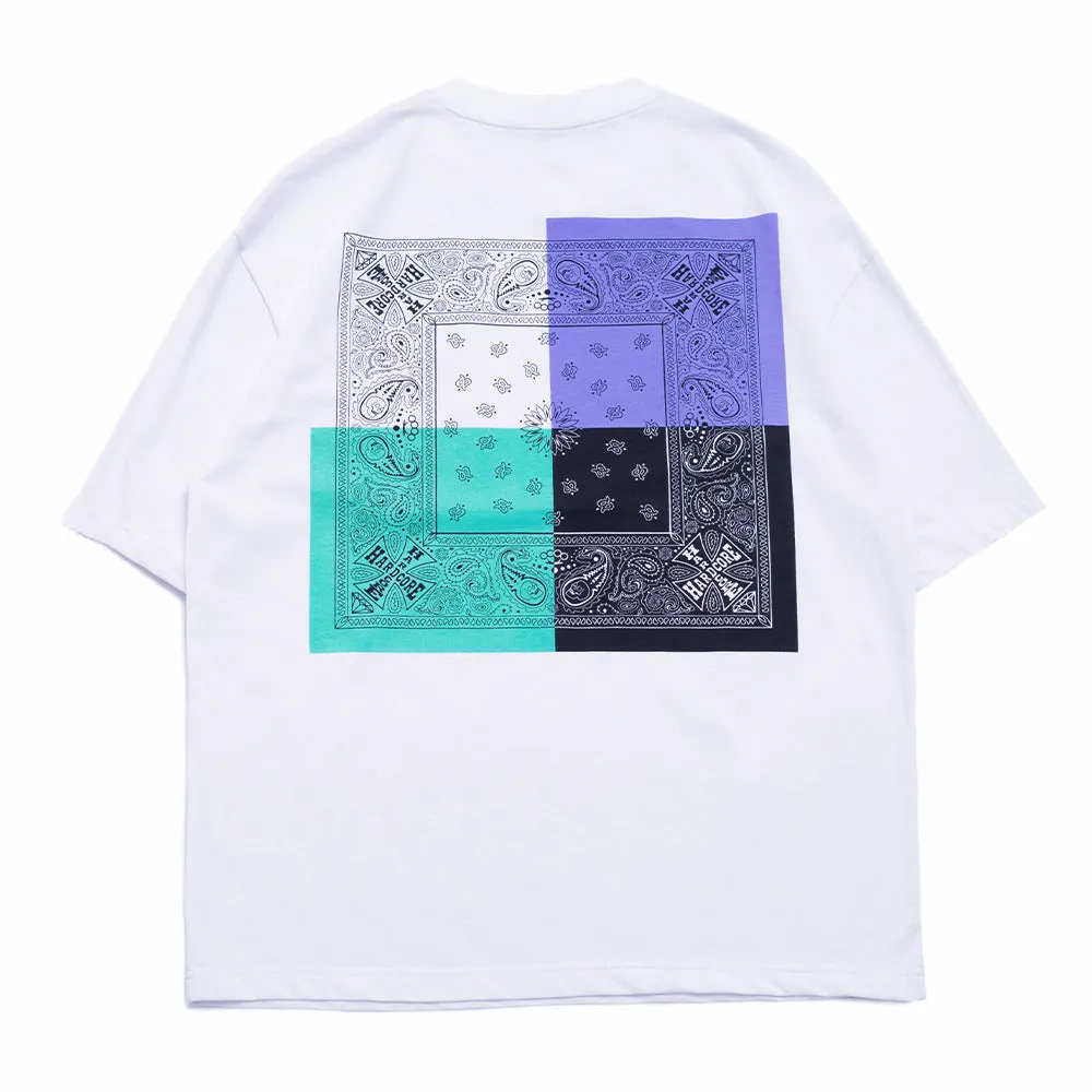 Men's printed short sleeve t-shirt in loose cotton stripe, black pullover