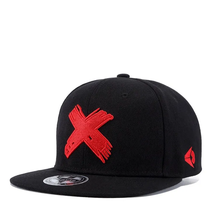 Black punk hip hop flat hat made from imitation felt with adjustable band, 12cm height, 18.5cm width