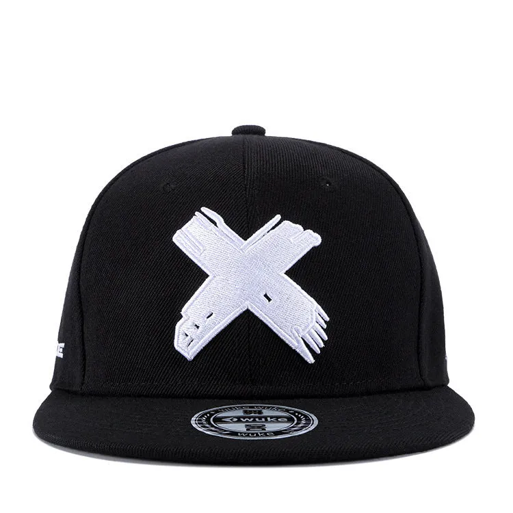 Black punk hip hop flat hat made from imitation felt with adjustable band, 12cm height, 18.5cm width