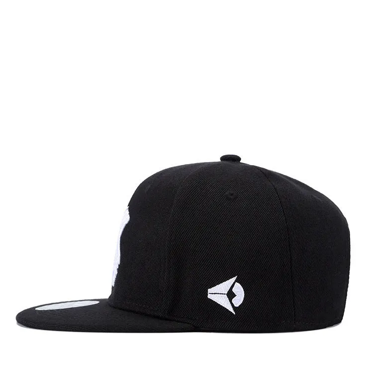 Black punk hip hop flat hat made from imitation felt with adjustable band, 12cm height, 18.5cm width