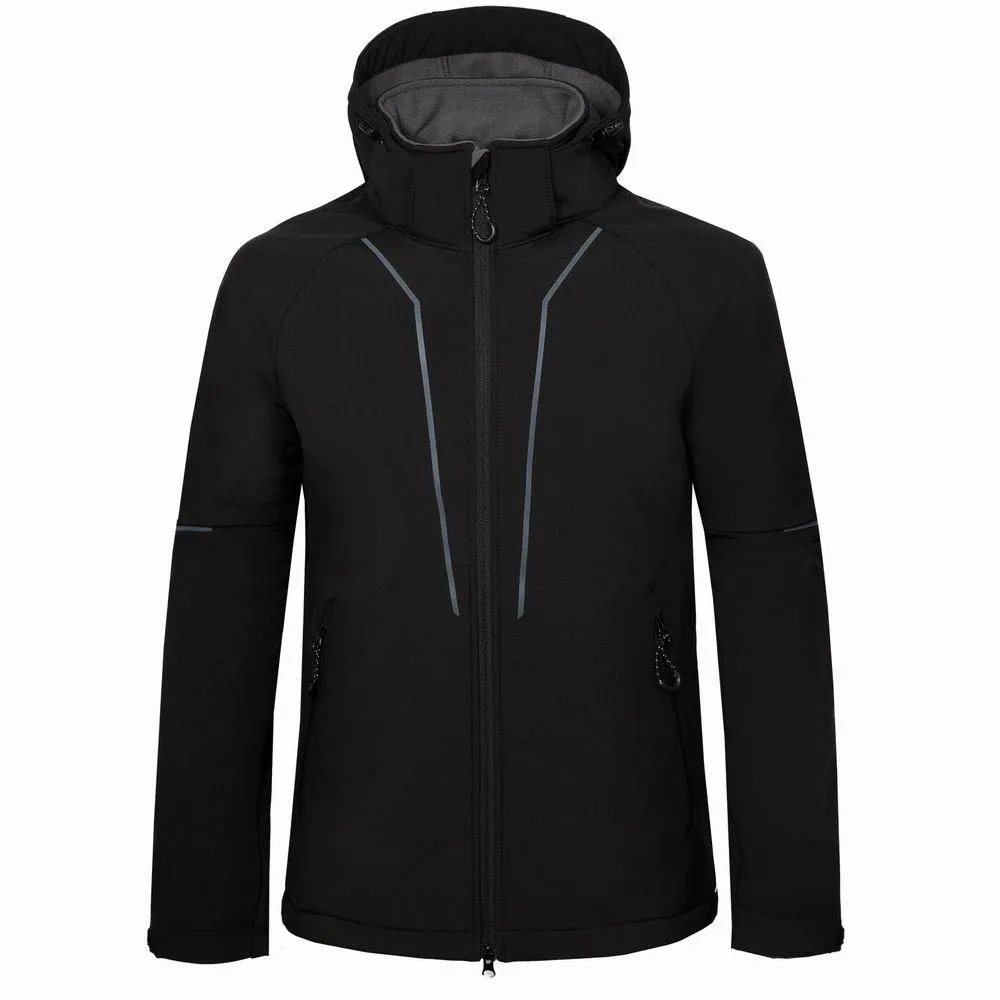 Polyester mountaineering sport jacket in black for hiking and climbing