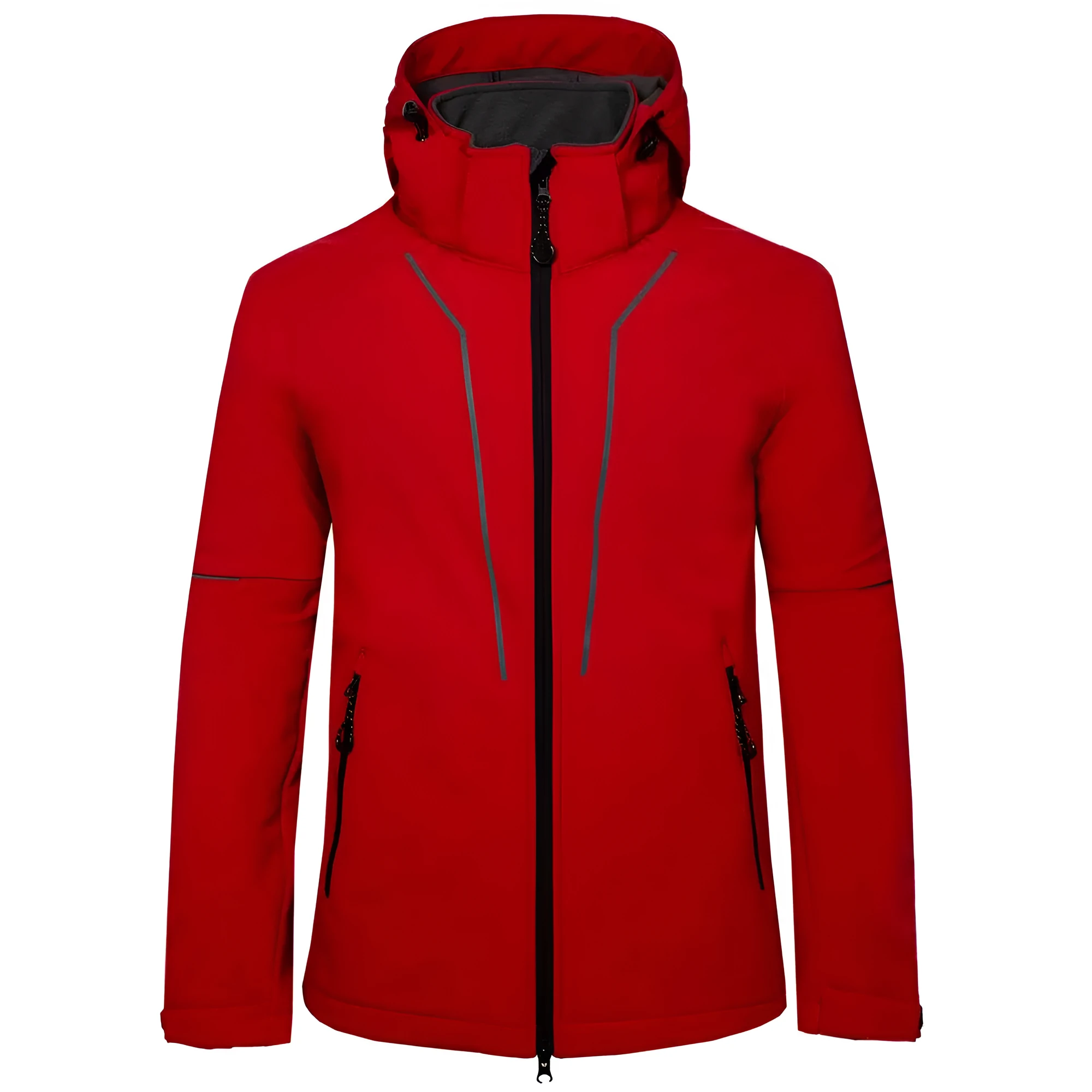 Polyester mountaineering sport jacket in black for hiking and climbing
