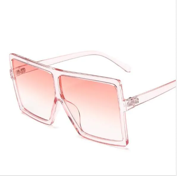 Oversized square women sunglasses with big PC frame and AC lenses in multiple colours