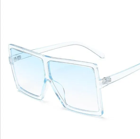 Oversized square women sunglasses with big PC frame and AC lenses in multiple colours