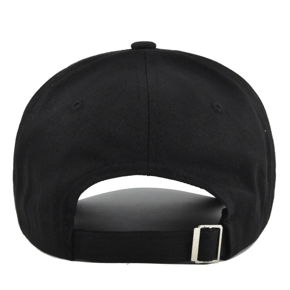 Cotton stereo embroidered peaked cap hard top dome crown sun hat with 7.5cm brim adjustable 54-60cm
