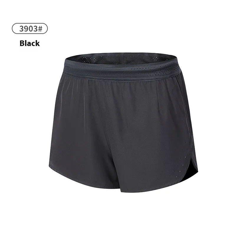Men's solid colour polyester basketball shorts with low waist design