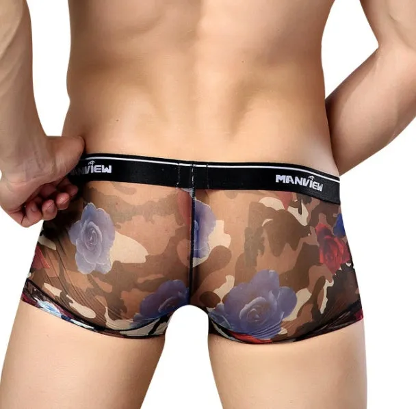 Men's cotton boxer briefs multipack in blue, brown, gray, and green, sizes L to XXL