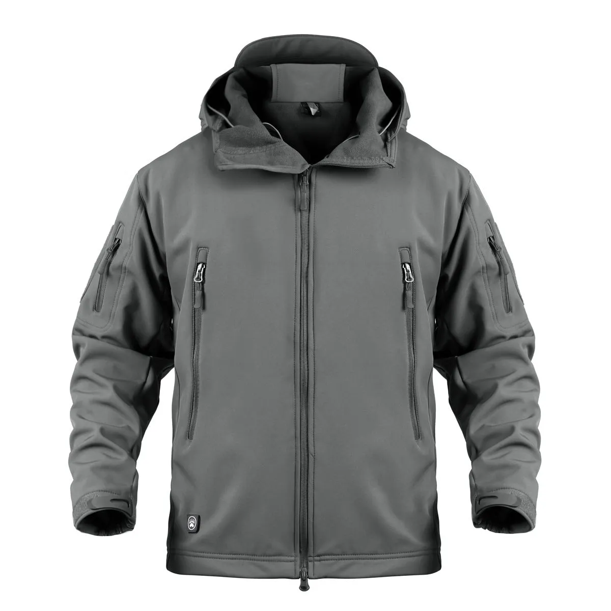 Military tactical jacket waterproof with fleece lining in khaki colour for outdoor use