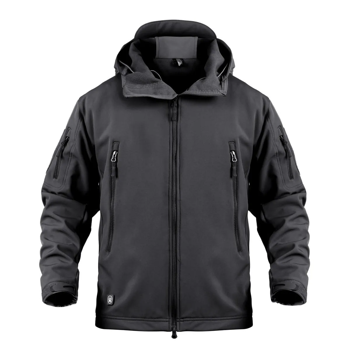 Military tactical jacket waterproof with fleece lining in khaki colour for outdoor use