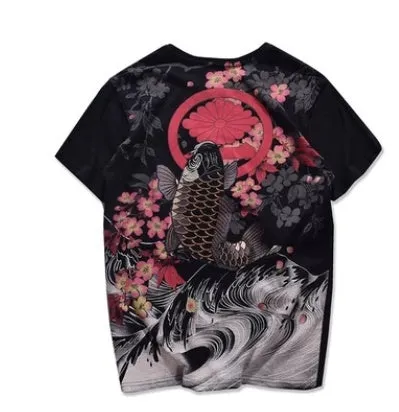 White casual cotton T-shirt with a squid graphic print on the front