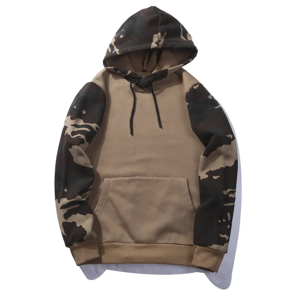 Men camouflage sweatshirt in Army Green with long sleeves and crew neck, 100% polyester