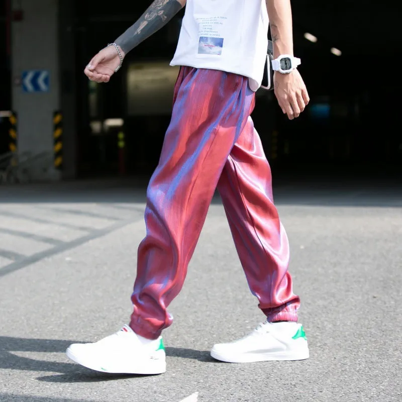 Ultra-thin ice silk cropped harem pants for women, loose fit, five colours available