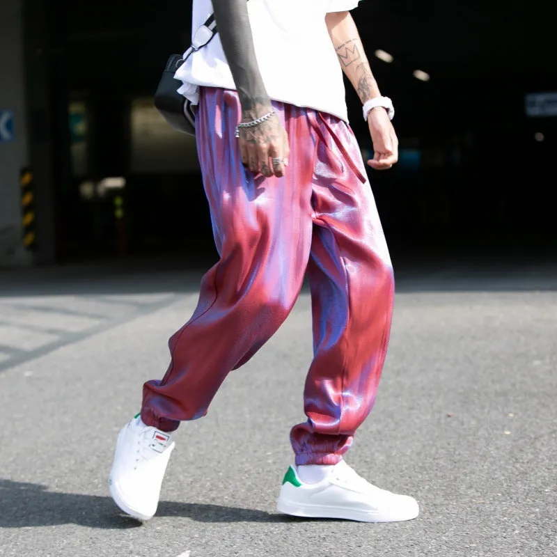 Ultra-thin ice silk cropped harem pants for women, loose fit, five colours available