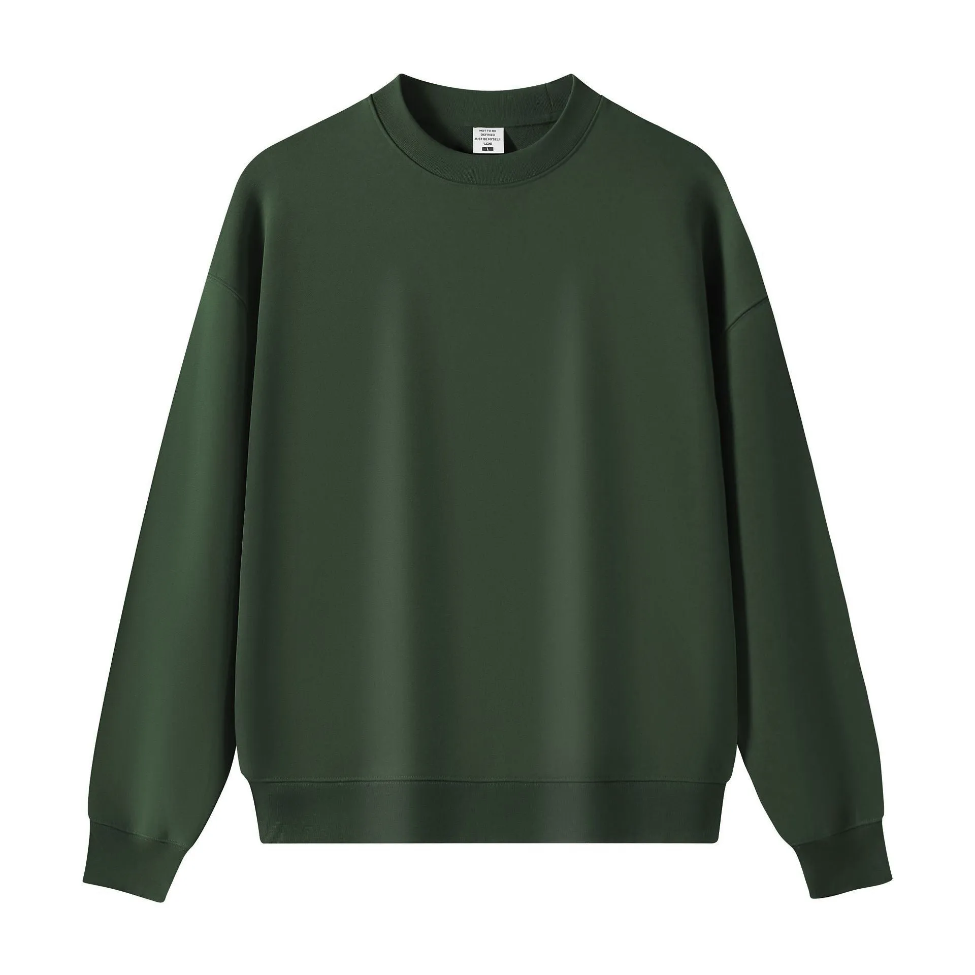 Men's cotton combed long terry hooded sweater in loose fit solid colour round neck style – casual top