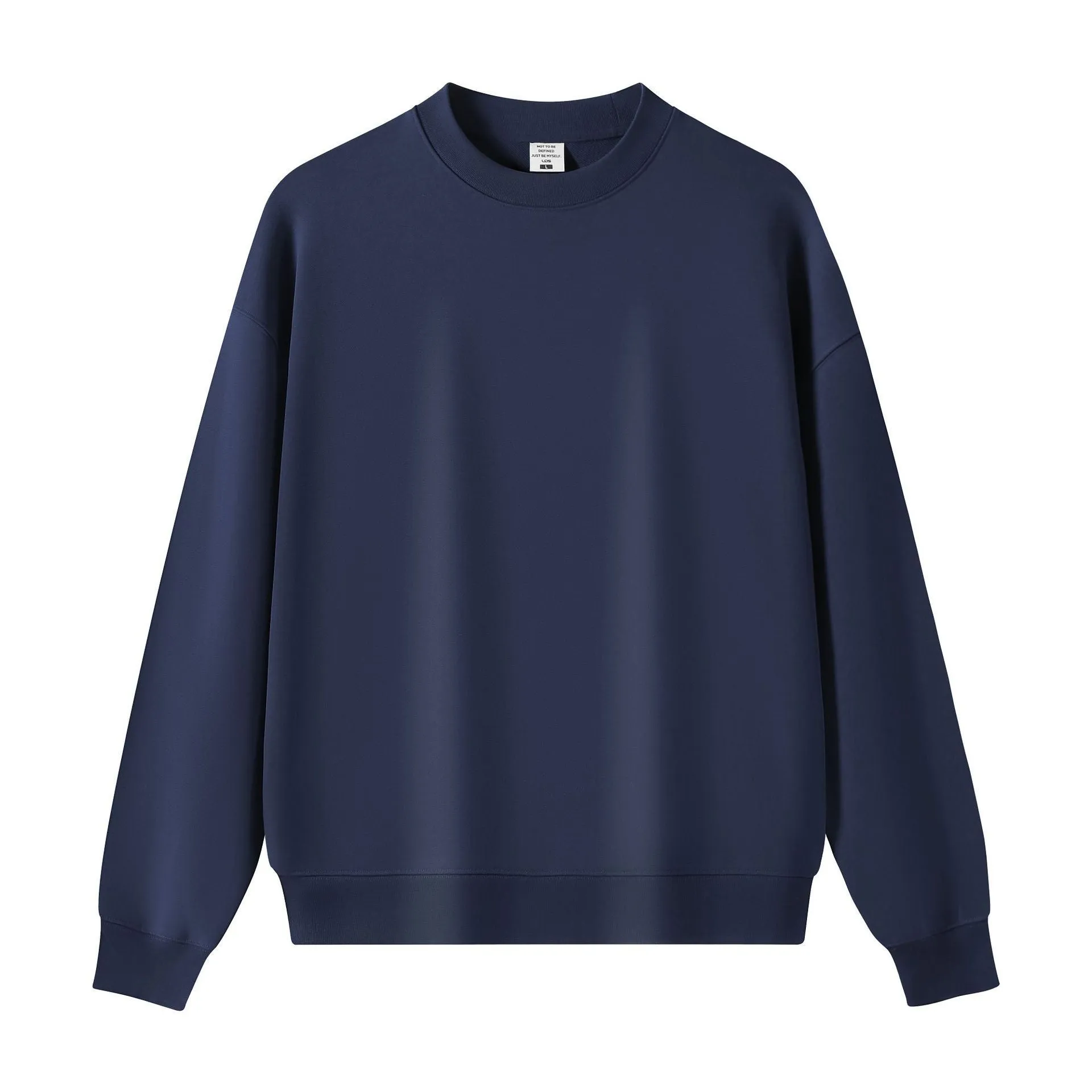 Men's cotton combed long terry hooded sweater in loose fit solid colour round neck style – casual top