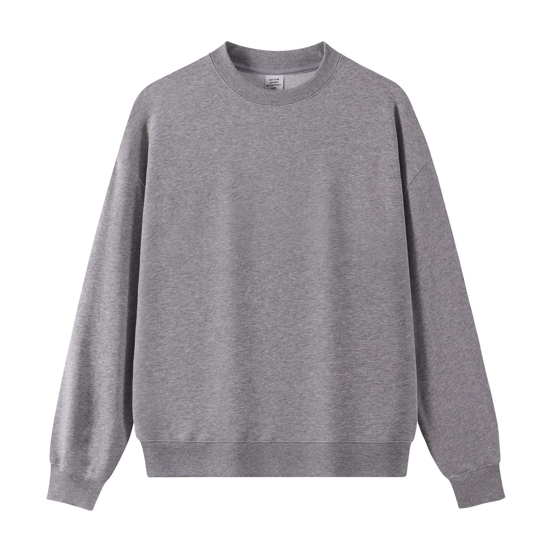 Men's cotton combed long terry hooded sweater in loose fit solid colour round neck style – casual top