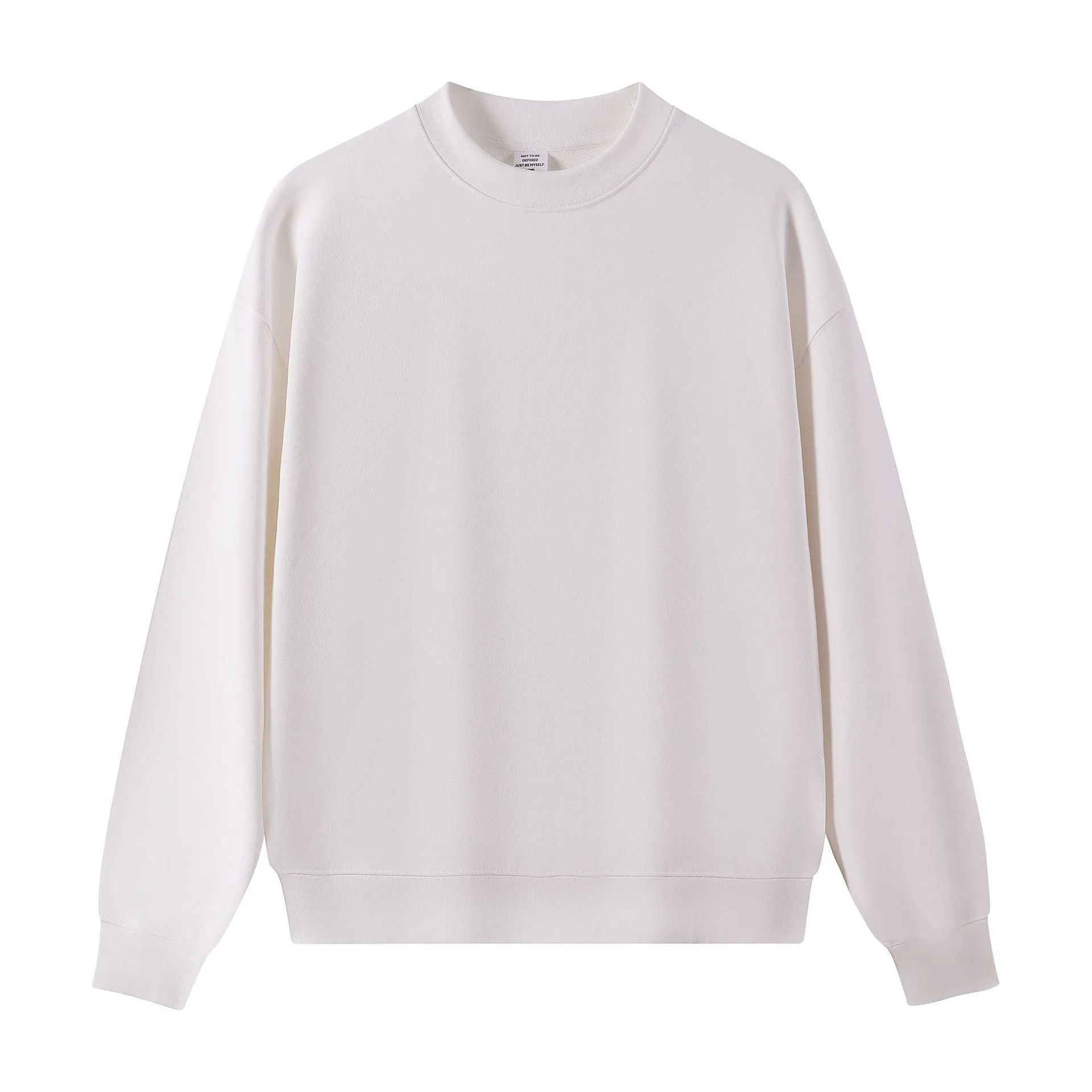 Men's cotton combed long terry hooded sweater in loose fit solid colour round neck style – casual top