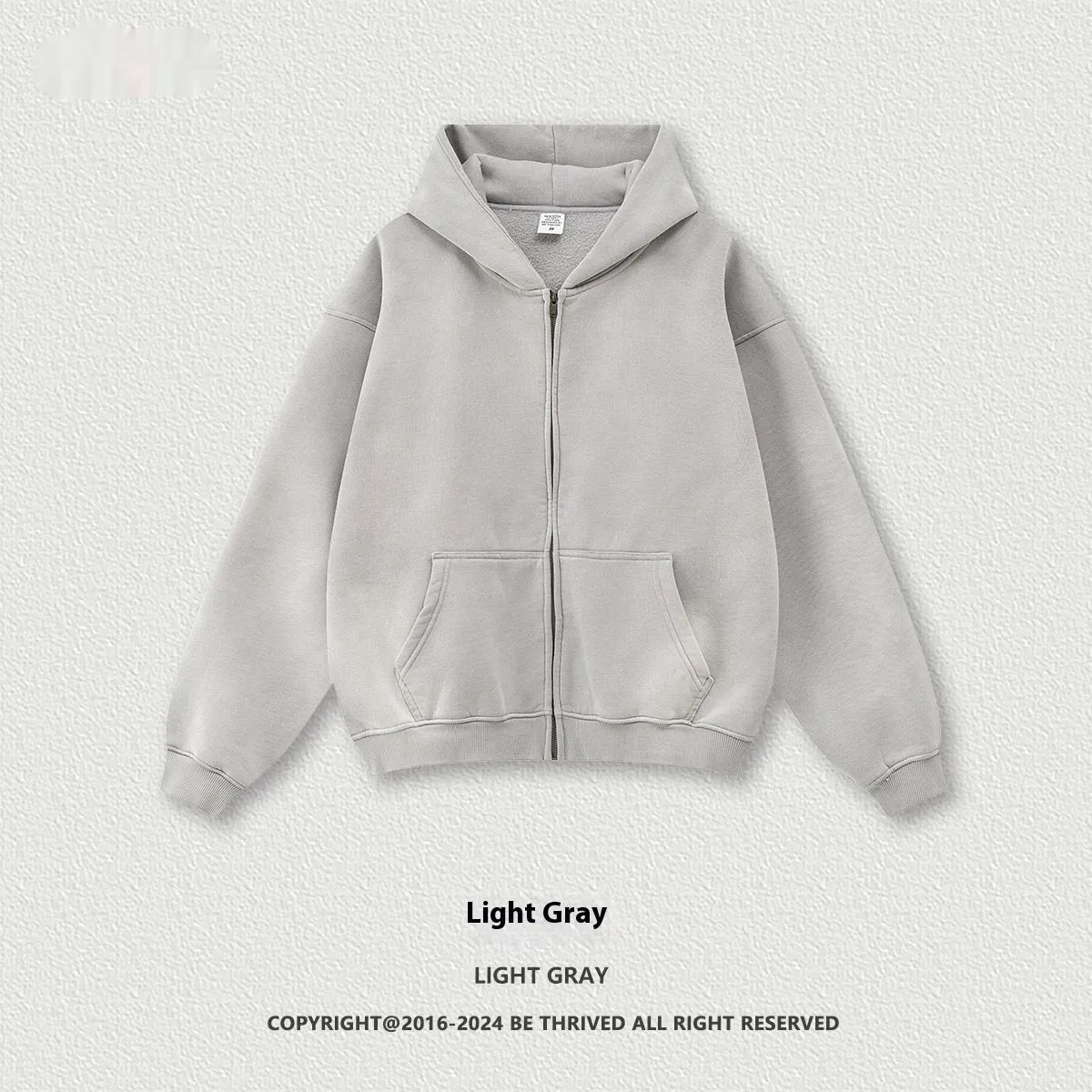 Men's cotton pullover jacket top in solid colour with loose fit, available in black or gray