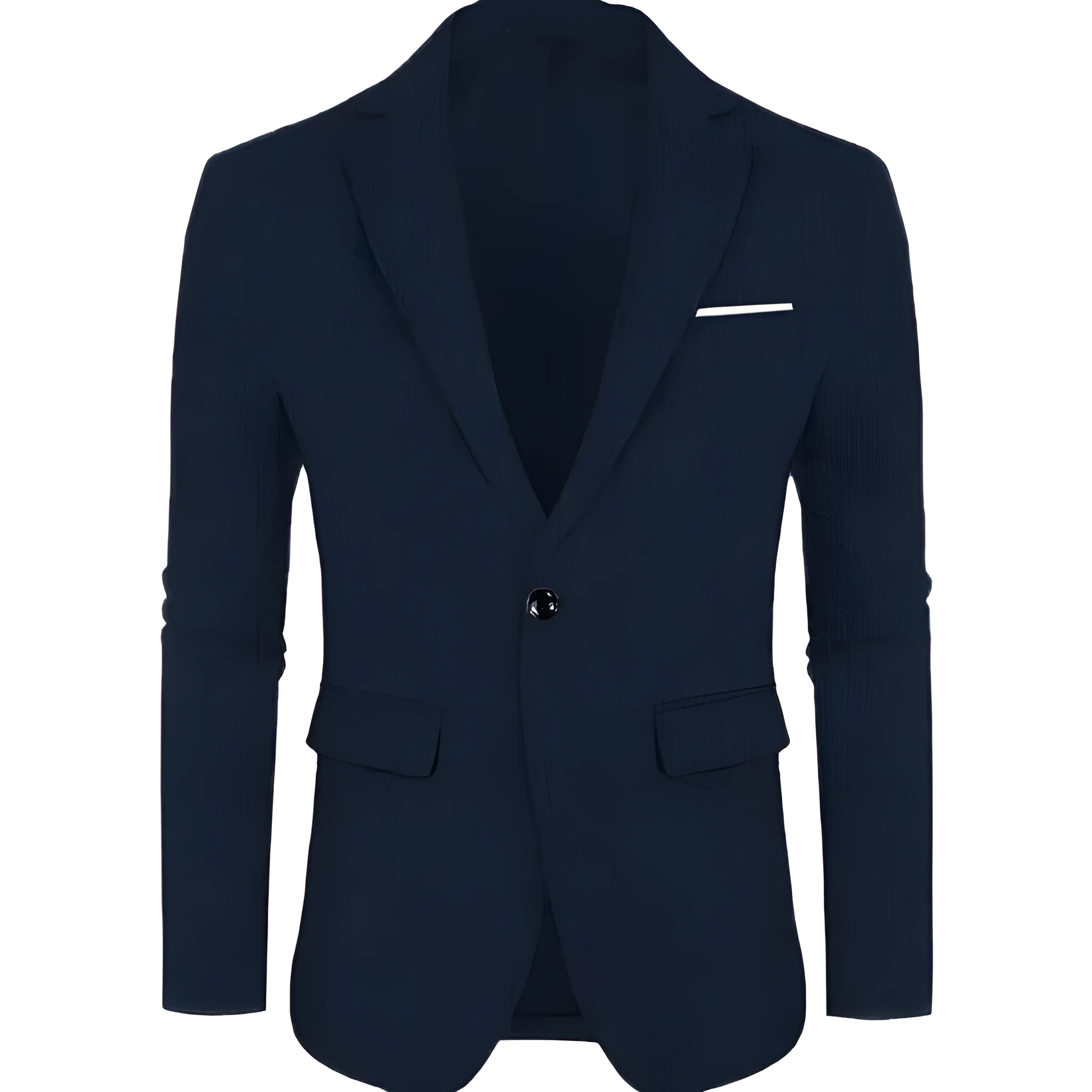 Men's linen leisure single button lightweight business suit jacket flat collar solid colour