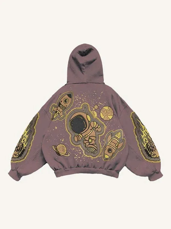 Fashion casual printed polyester sweater in loose fit, colourful pattern, size XS to 3XL