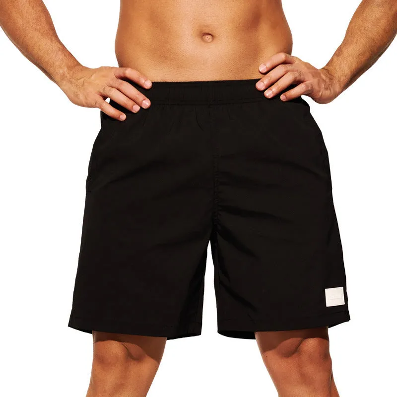 Men's quick-drying nylon sports shorts in blue with straight leg opening and high elasticity