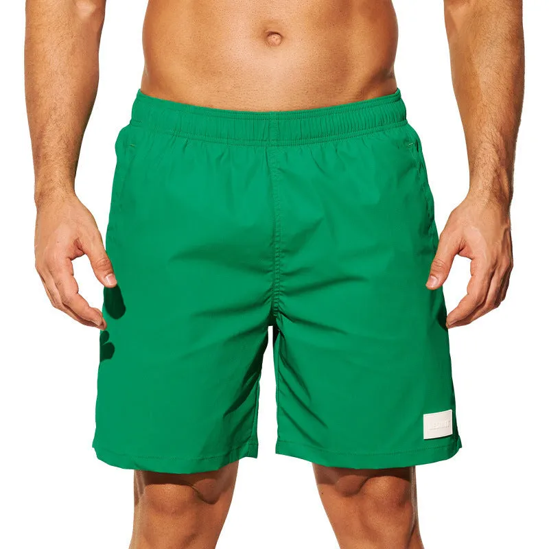 Men's quick-drying nylon sports shorts in blue with straight leg opening and high elasticity