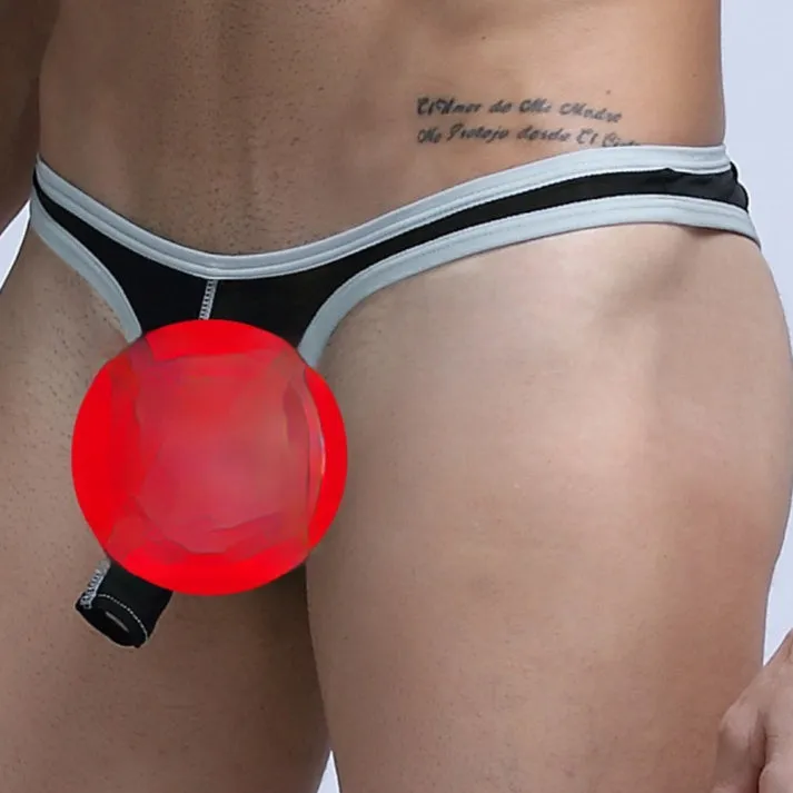 Men's white Ice Silk nylon briefs laid flat, showing the classic briefs design.