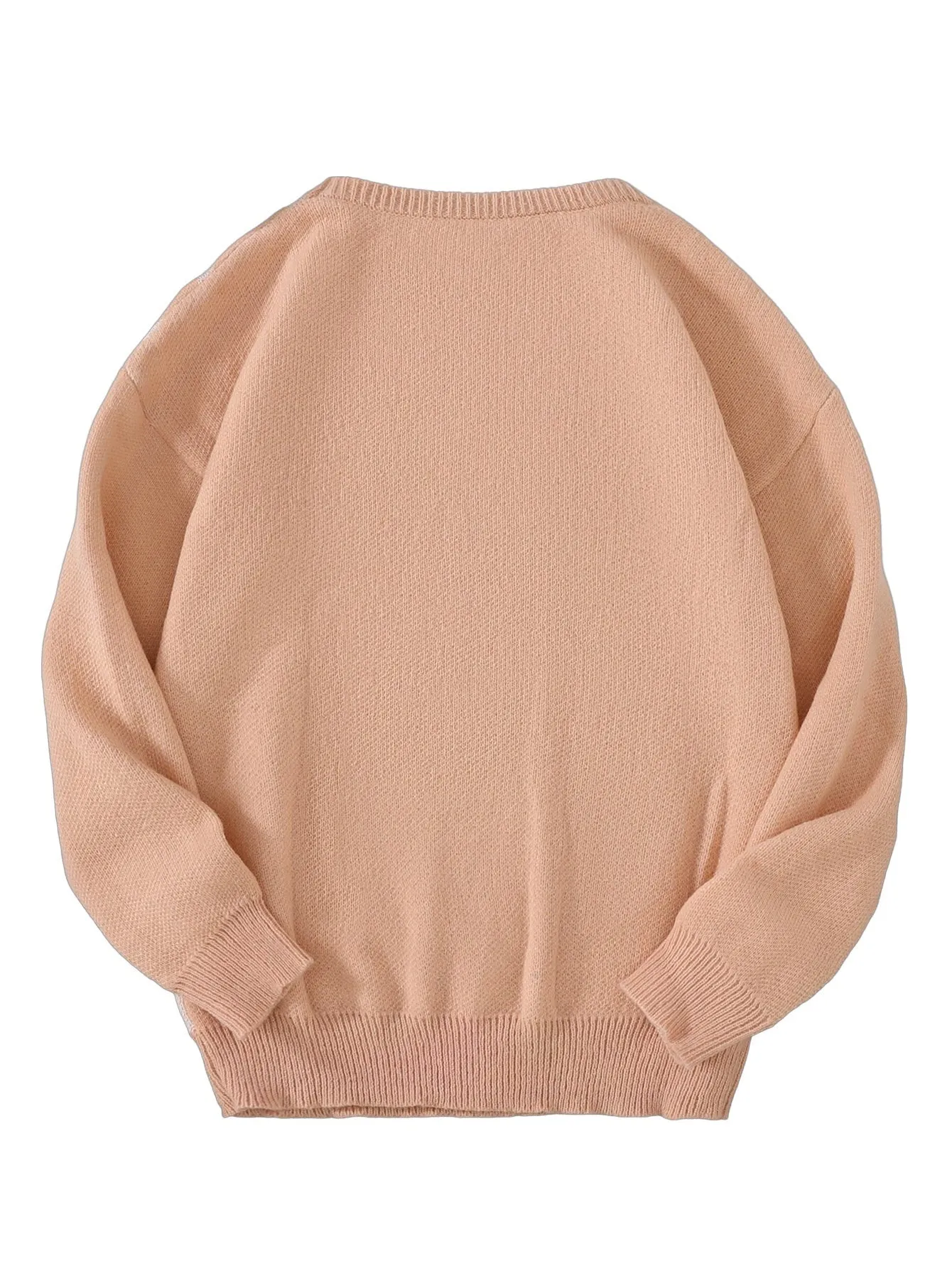Men's loose fit modal and rabbit fur pullover sweater in black and gray colour
