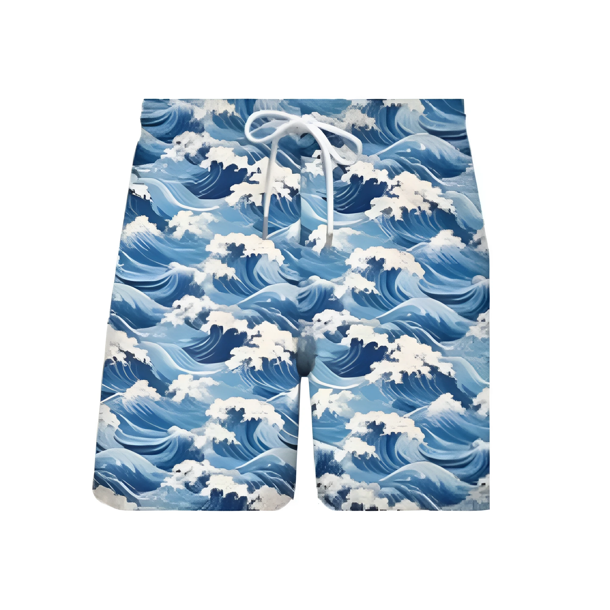 Men's 3D printed polyester beach shorts with micro elastic waist, available in colours YN7603 YN7604 YN7605 and sizes S to 6XL