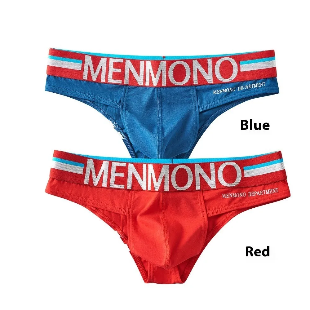 Men's cotton low waist bikini underpants in two-tone solid colour pattern, pack of 2, size M to XXL