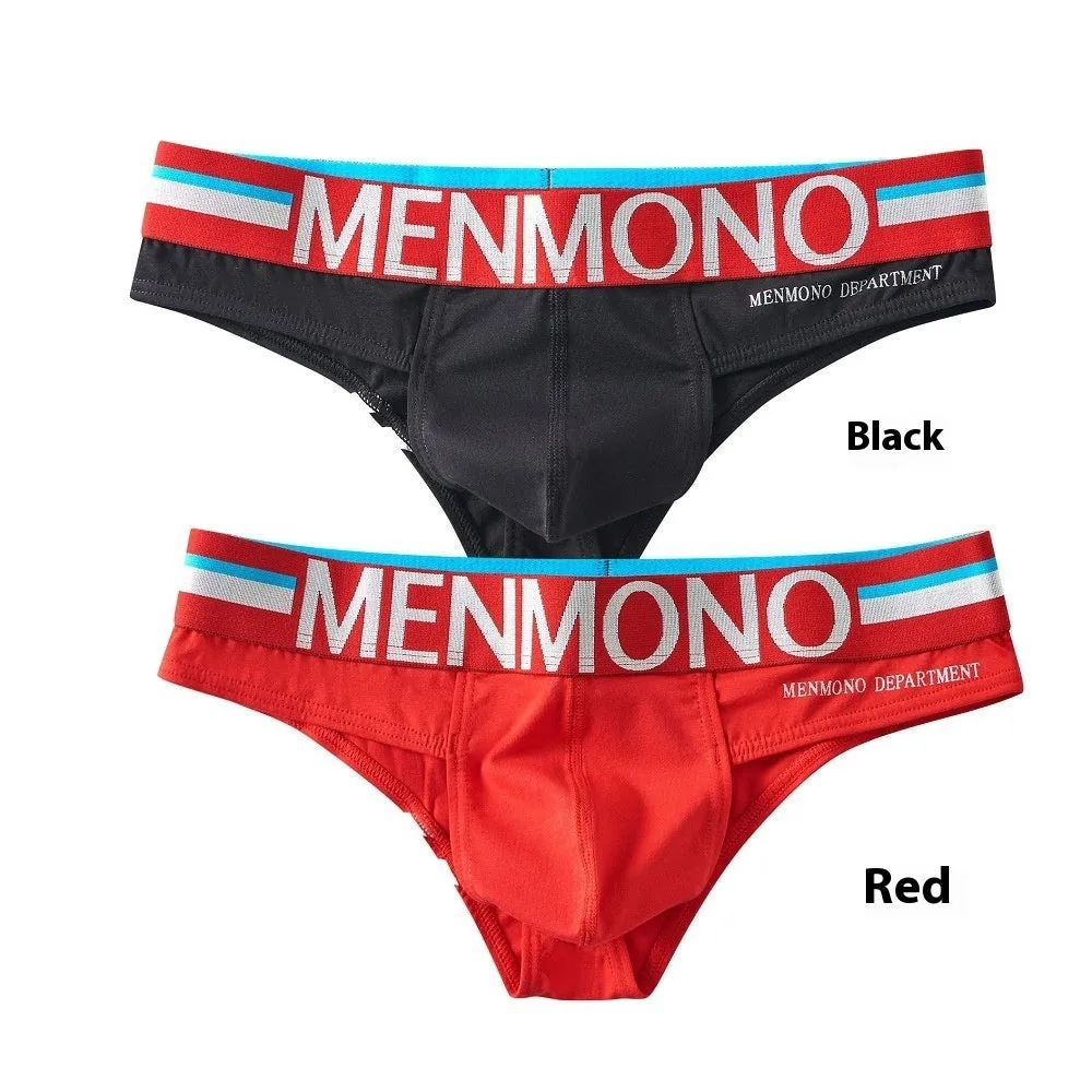 Men's cotton low waist bikini underpants in two-tone solid colour pattern, pack of 2, size M to XXL