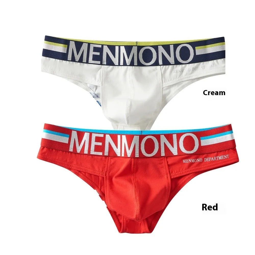Men's cotton low waist bikini underpants in two-tone solid colour pattern, pack of 2, size M to XXL