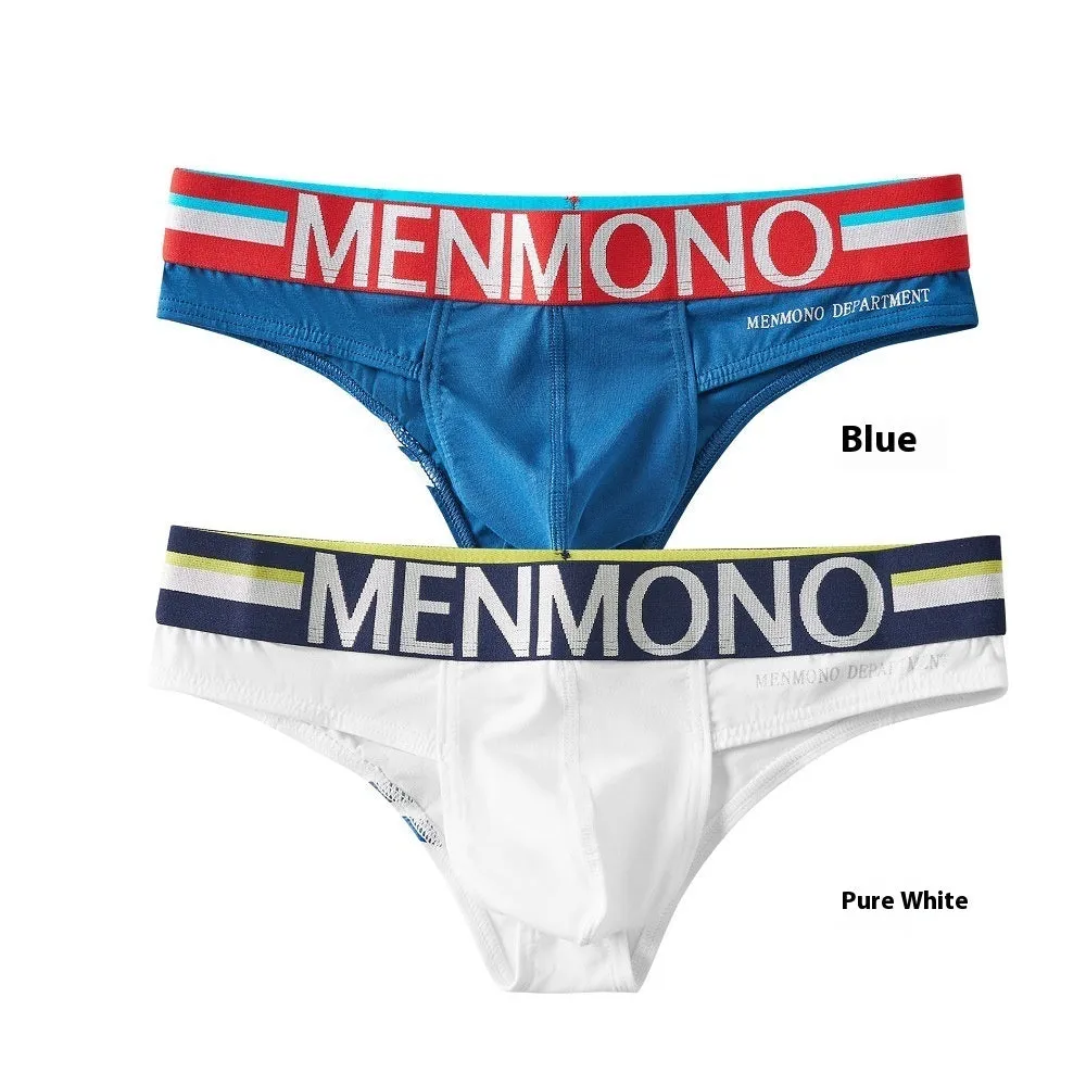 Men's cotton low waist bikini underpants in two-tone solid colour pattern, pack of 2, size M to XXL
