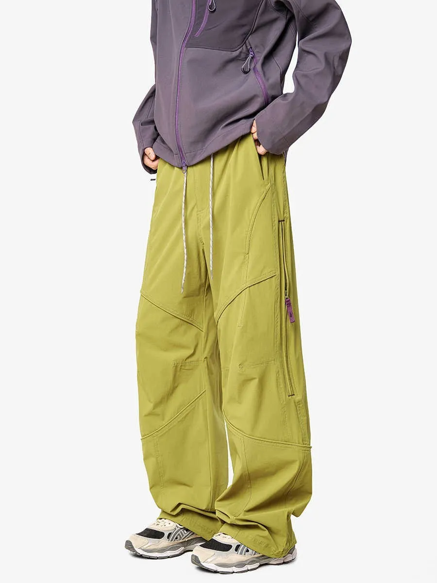 Men's waterproof loose casual pants for outdoor rock climbing in meadow purple colour