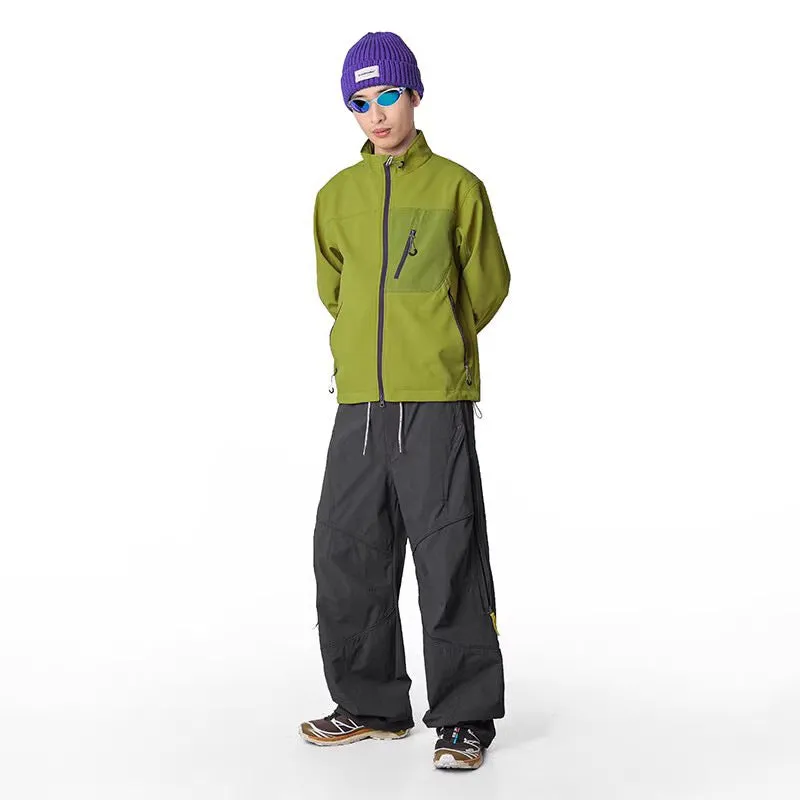 Men's waterproof loose casual pants for outdoor rock climbing in meadow purple colour