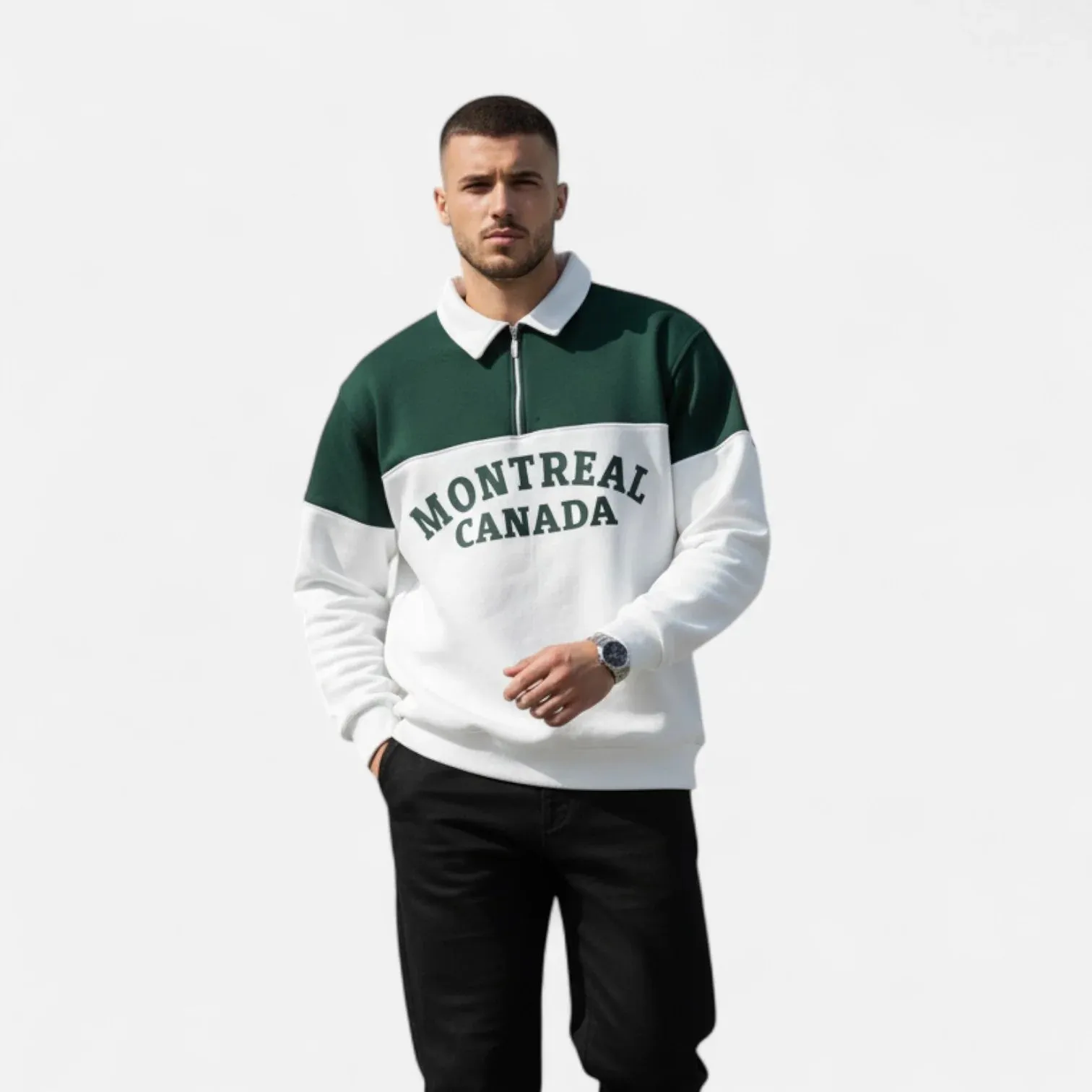 3D digital print stand collar pullover sweater in autumn winter colours long sleeve polyester fibre