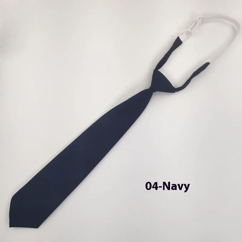 Men's solid navy blue cotton bow tie showing arrow-type design and dimensions