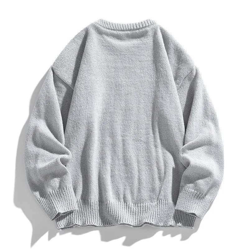 Twist stripes pullover furry sweater in cloud blue for teenagers, thick chemical fibre blend, straight fit