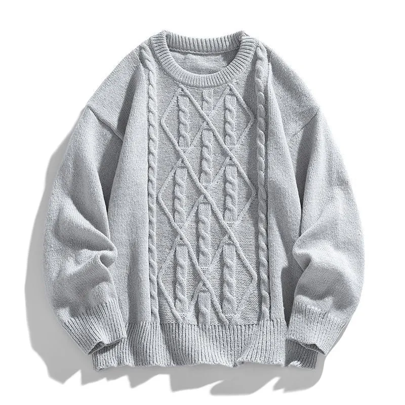 Twist stripes pullover furry sweater in cloud blue for teenagers, thick chemical fibre blend, straight fit