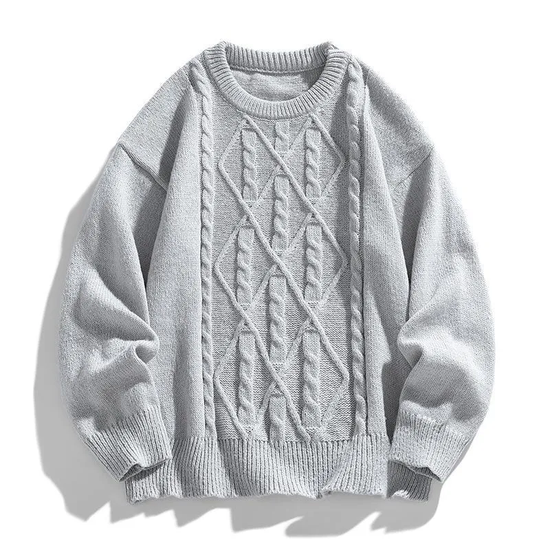 Twist stripes pullover furry sweater in cloud blue for teenagers, thick chemical fibre blend, straight fit