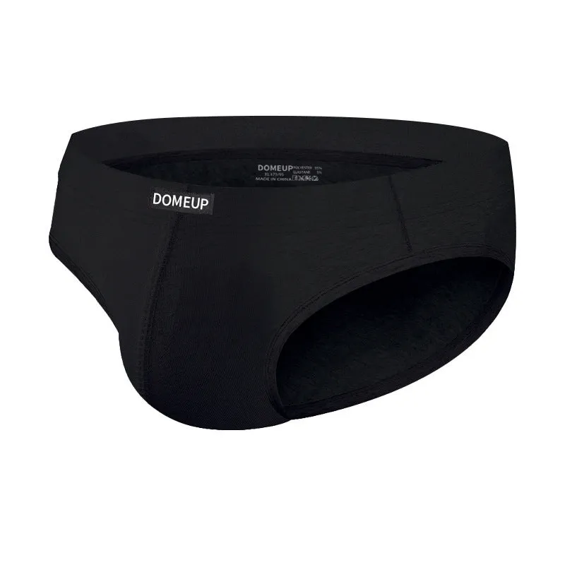 Men's seamless briefs in black colour showing low waist design and seamless edges