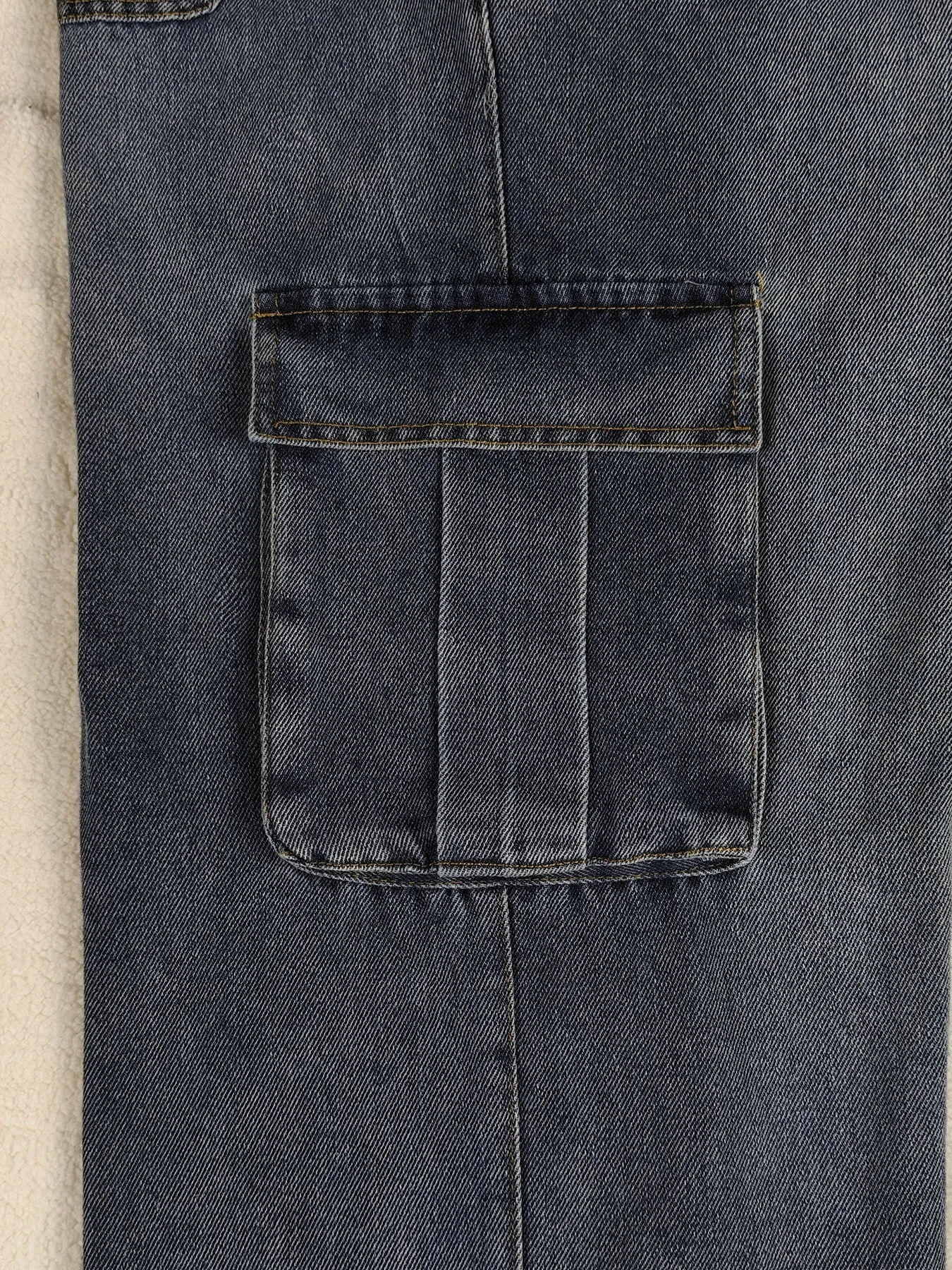 Light blue jeans with elastic ankle bands, drawstring waist, cotton denim casual trousers